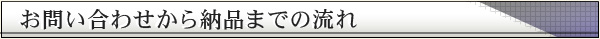 お問い合わせから納品までの流れ